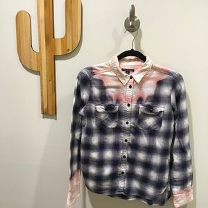 Dip Dye Distressed Flannel